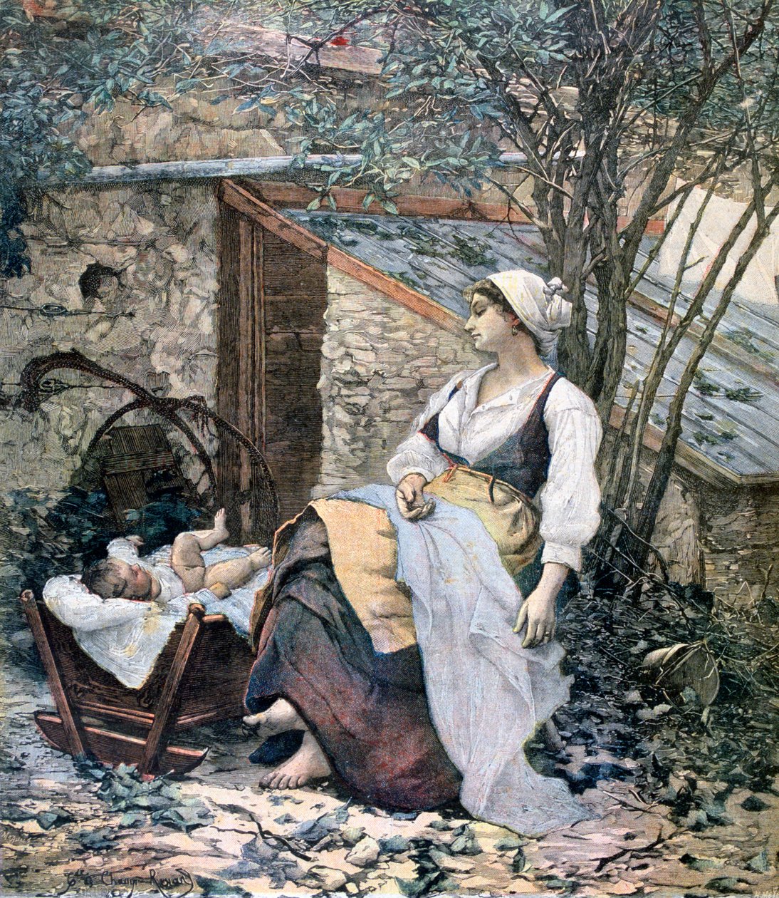 Nuori äiti, 1891 tekijältä Henri Meyer
