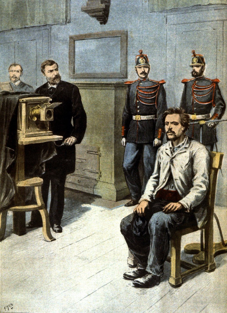 antropometrisen valokuvauksen alku, n. 1895 (kuva) tekijältä Henri Meyer