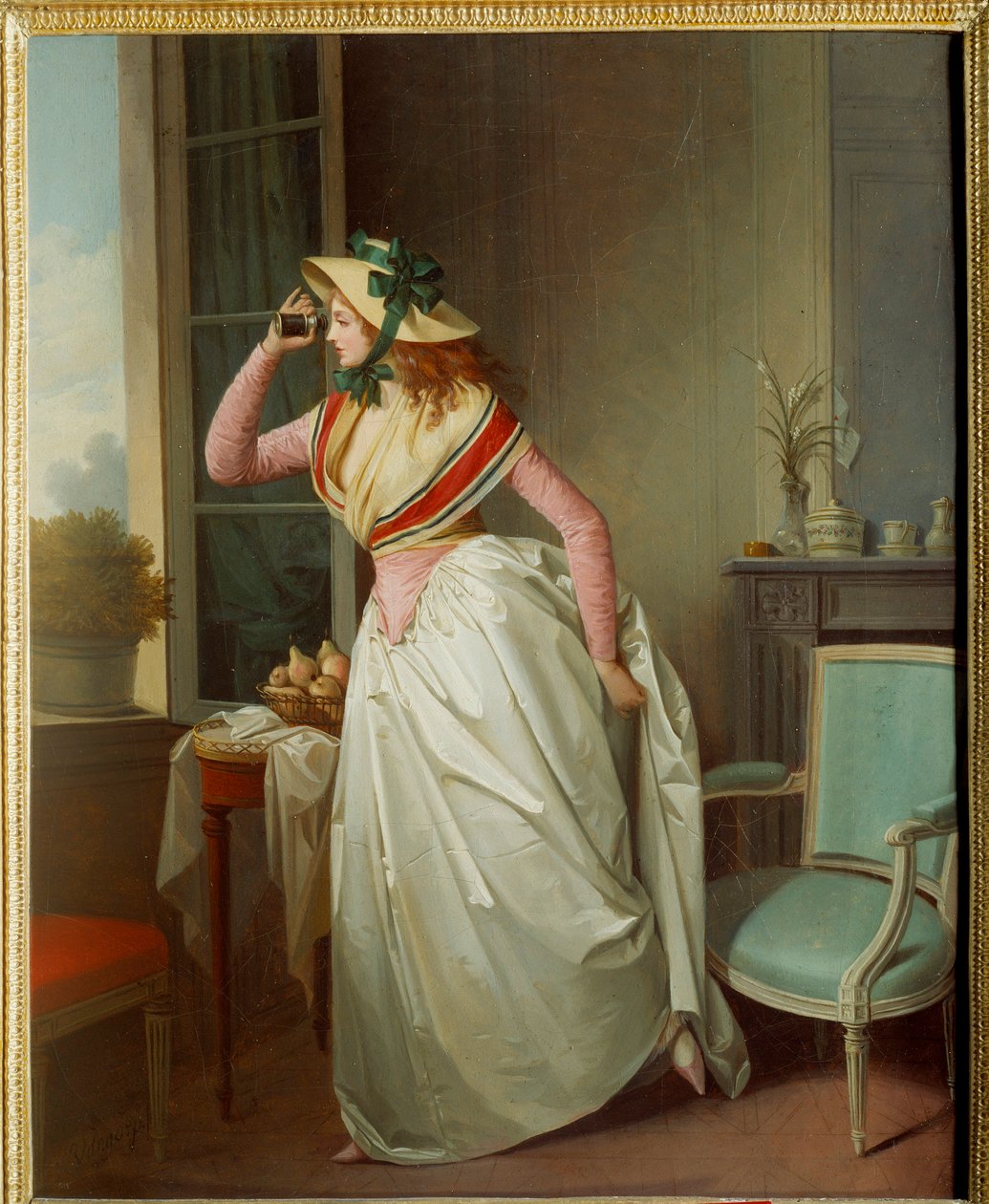 Nainen silmässä Henri Nicolas van Gorpin (1756-1819) maalaus 1800-luvun aurinko. 0,4x0,32 m Rouen, musee des Beaux Arts tekijältä Henri Nicolas van Gorp