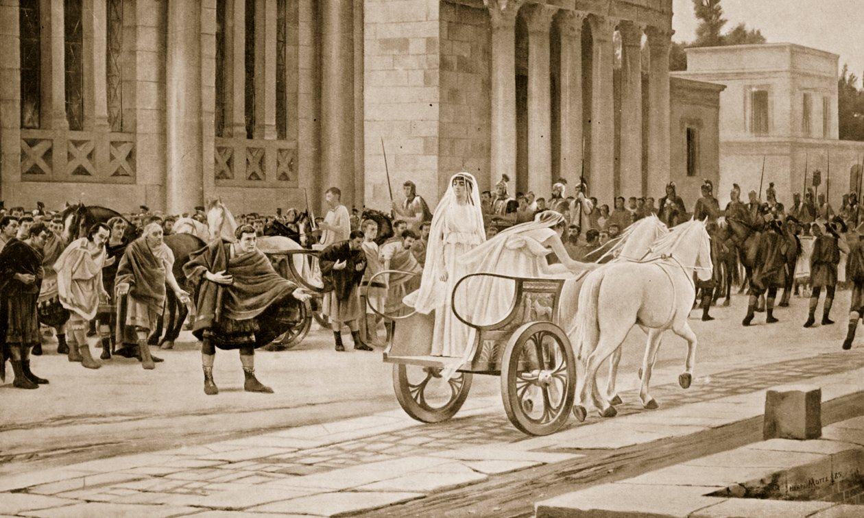 Vestalien ohittaminen, kuva Hutchinsonin kansojen historiasta, 1915 tekijältä Henri Paul Motte