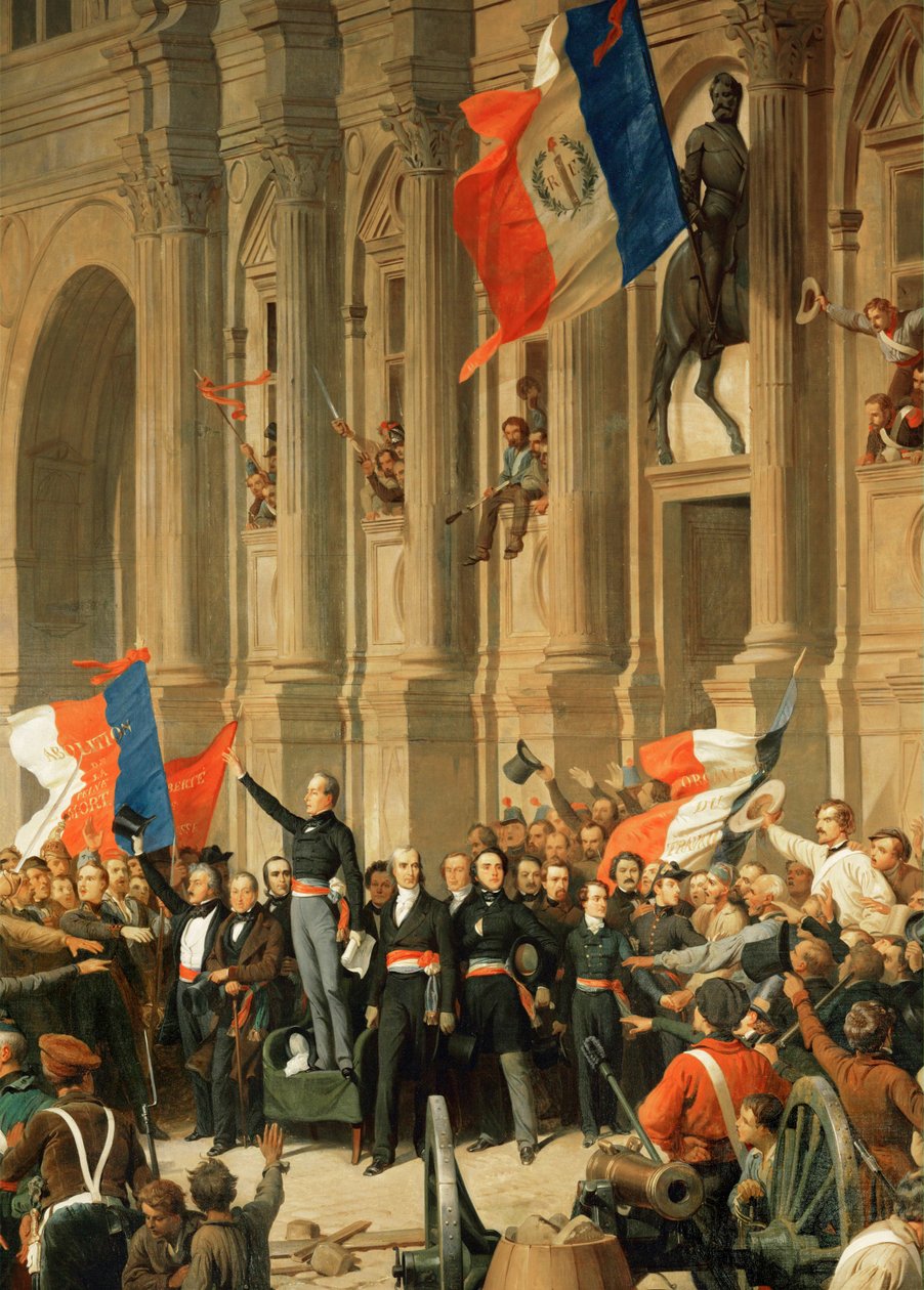 Vuoden 1848 vallankumous: Lamartine hylkää äärivasemmiston punaisen lipun ... tekijältä Henri Philippoteaux