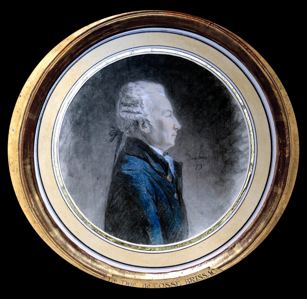 Brissacin herttua Louis Hercule Timoleon de Cosse (Cosse-Brissac) (1734-1792) muotokuva Hän on Ranskan suuri korinvalmistaja ja Pariisin kuvernööri Ranskan vallankumouksen aikaan. Henri Pierre Danloux