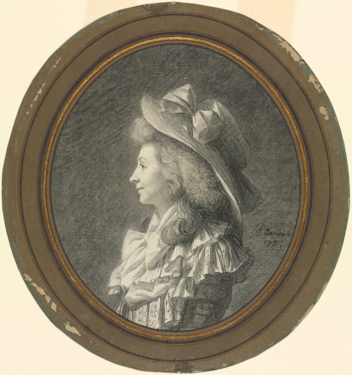 Nainen profiilissa, käännetty vasemmalle, 1784. tekijältä Henri Pierre Danloux