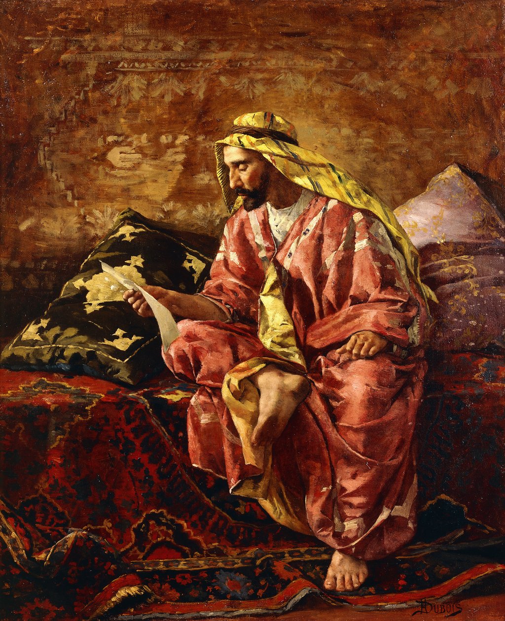 Arabi lukee kirjettä tekijältä Henri Pierre Hippolyte Dubois