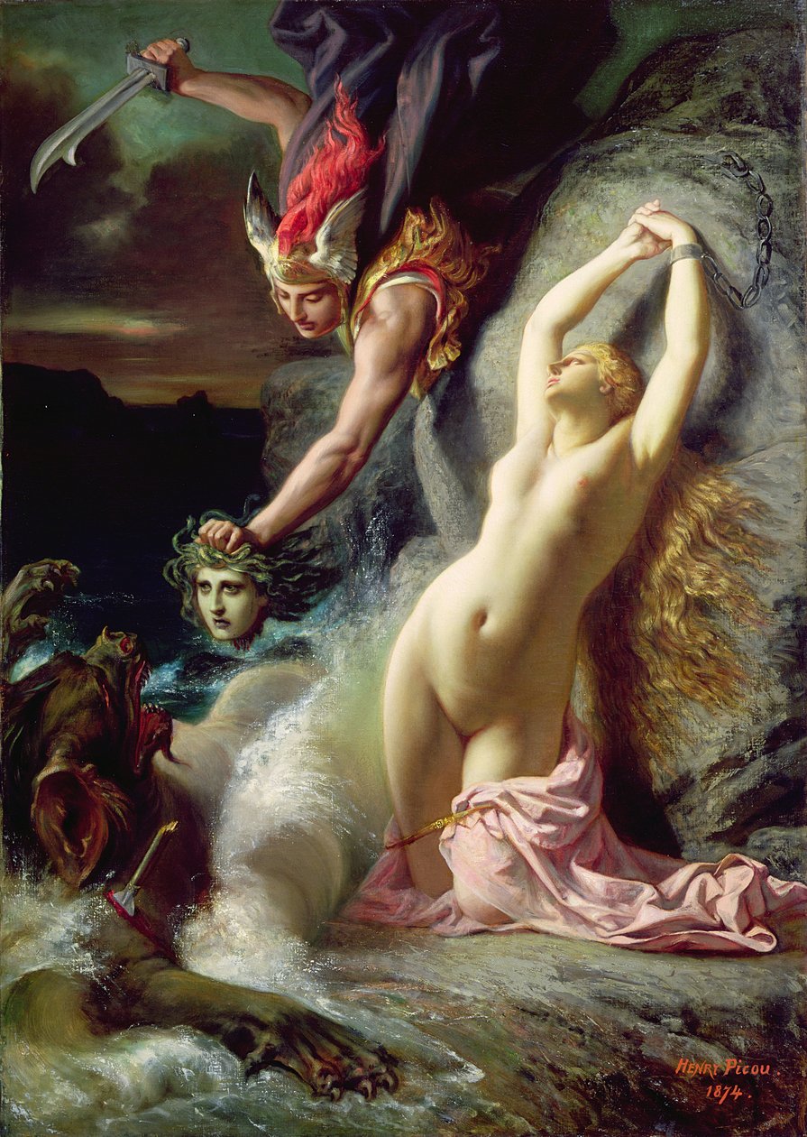 Andromeda ketjutettu kallioon, 1874 tekijältä Henri Pierre Picou