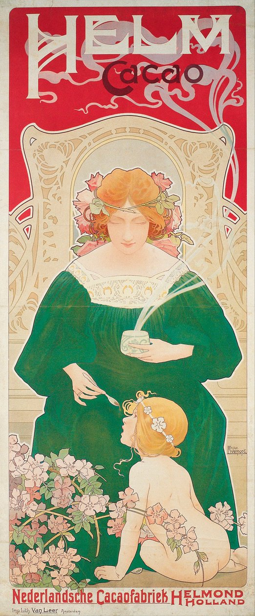 Helm Cacao - Oeuvre de Henri Privat Livemont (Privat-Livemont) (1861-1936) - 1899 - Värilitografia - 154,5x66,5 - Museu Nacional d