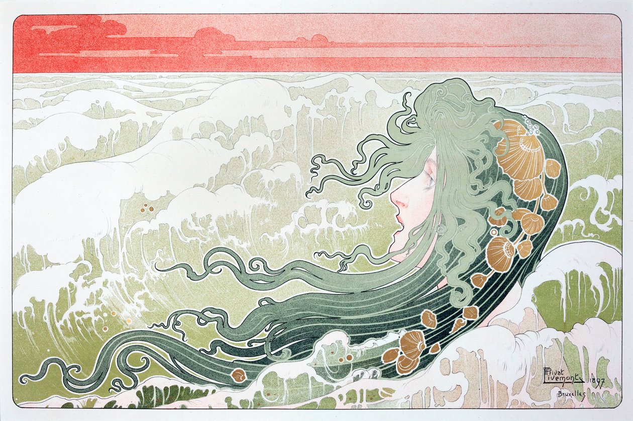 La Vague (Aalto) -juliste, kirjoittanut Henri Livemont tekijältä Henri Henri Antoine Théodore Livemont