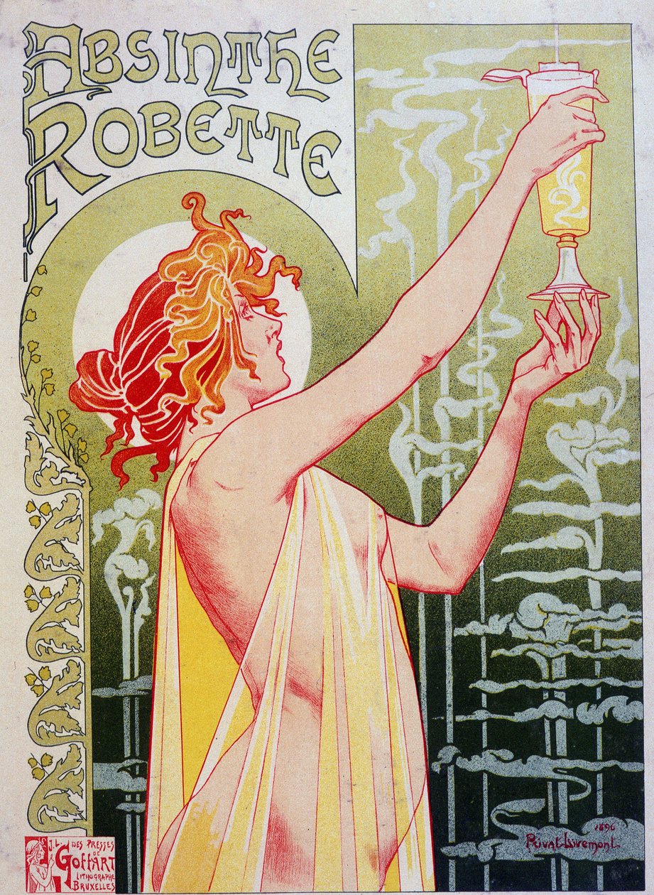 Privat Livemontin "Absinthe Robette" -mainosjuliste tekijältä Henri Henri Antoine Théodore Livemont