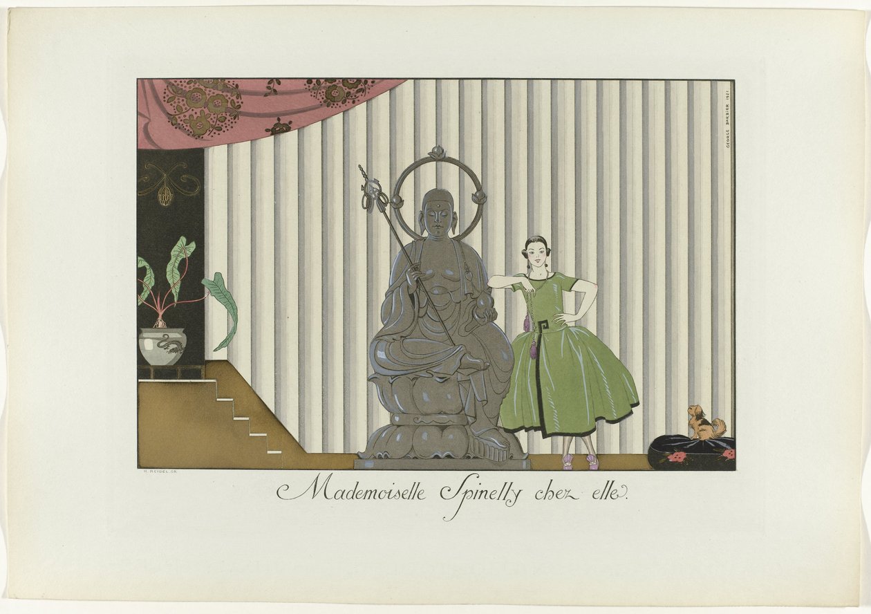 Neiti Spinelly kotona. (otsikko esineessä) The Happiness of the Day tai Muodikkaat Graces (sarjan nimi) tekijältä Henri Reidel