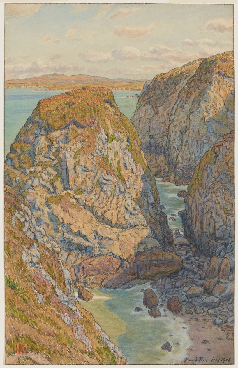 Klippen des Grand Ris. (Bucht von Douarnenez) tekijältä Henri Rivière