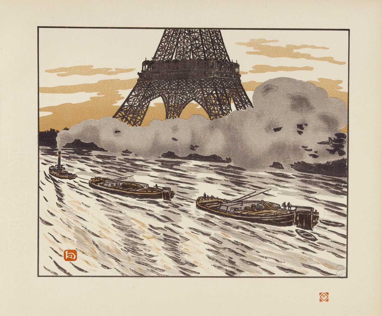 Proomut [Eiffel-tornin 36 näkymää] tekijältä Henri Rivière