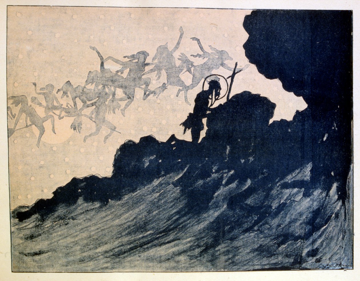 Pyhän Antoniuksen kiusaus. 1887, kirjoittanut Henri Rivière tekijältä Henri Rivière