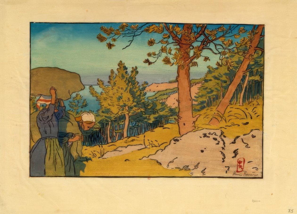 Mäntymetsää Kermariessa (Loguivy) tekijältä Henri Rivière