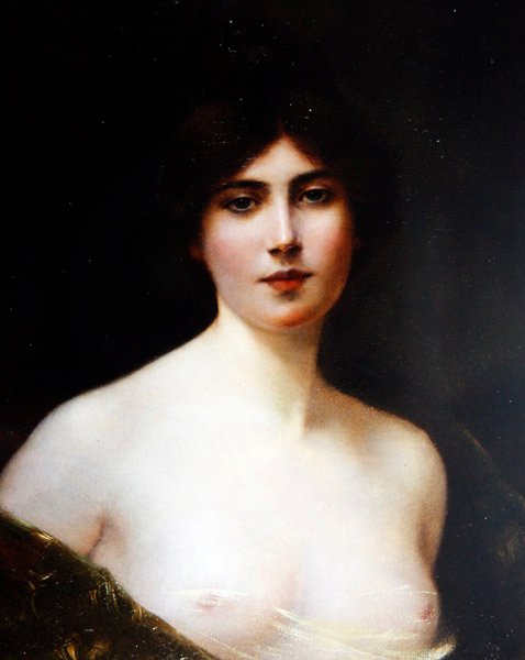 Naisen muotokuva, n. 1890 (öljy kankaalle) tekijältä Henri Rondel