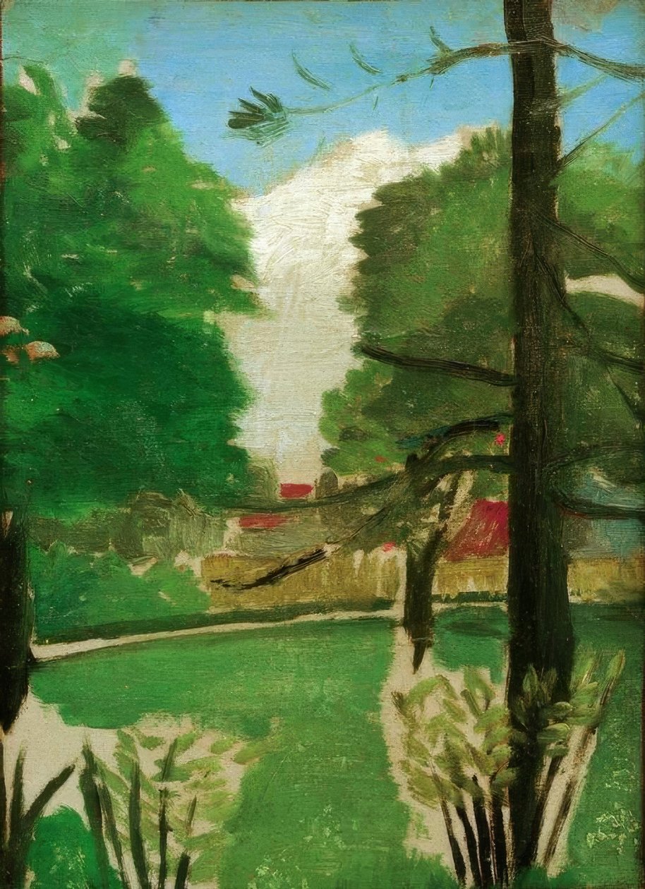 Luonnos, näkymä Montsouris-puistoon tekijältä Henri Rousseau