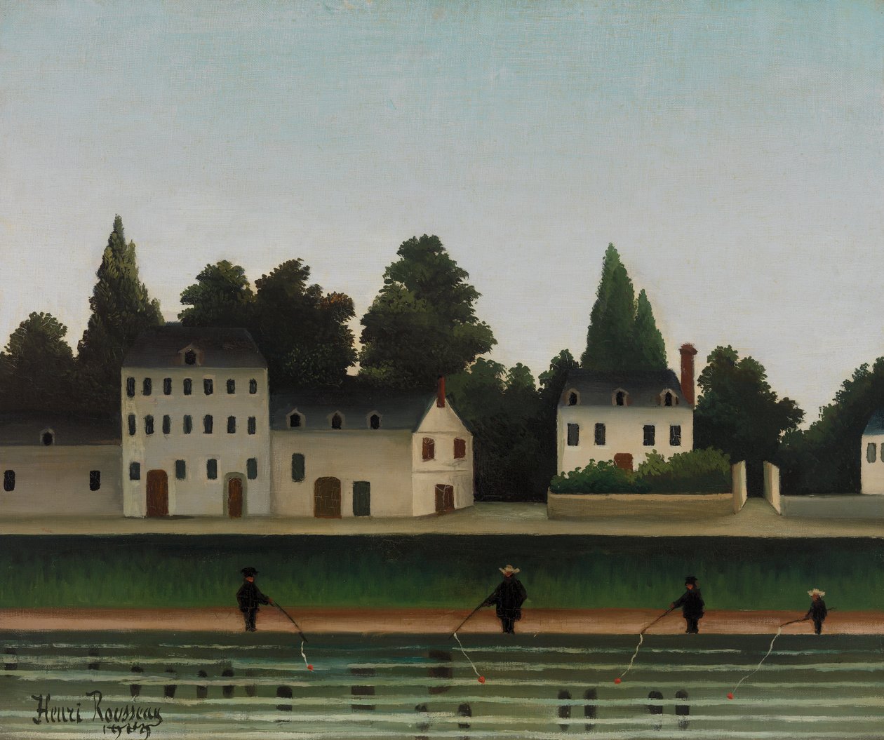 Maisema ja neljä kalastajaa tekijältä Henri Rousseau