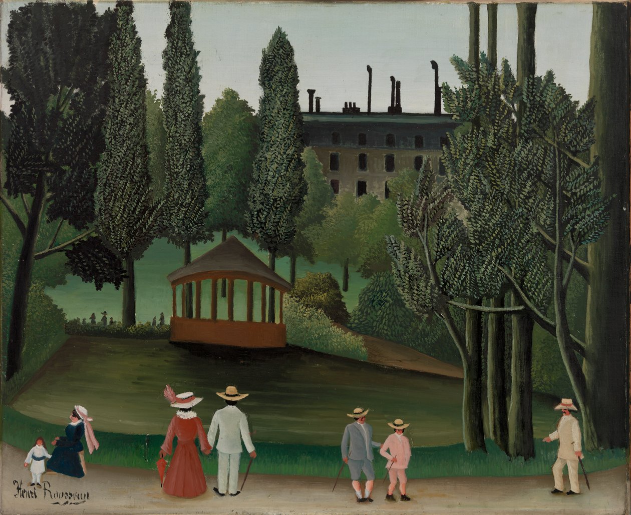Näkymä Montsouris Parkiin, kioskille tekijältä Henri Rousseau