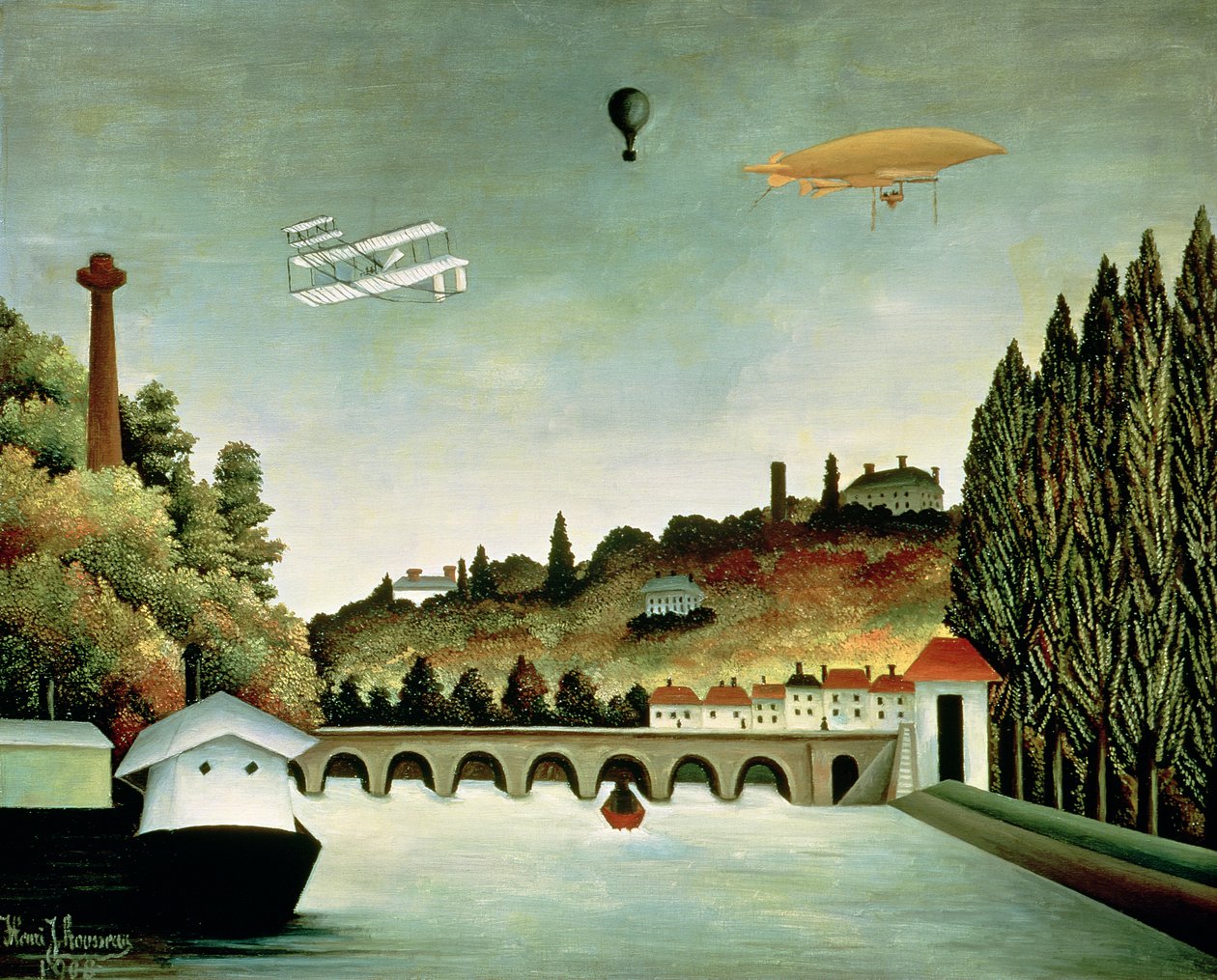 Näkymä Sevresin sillalle ja Clamartin kukkuloille, St. Cloud ja Bellevue, 1908 tekijältä Henri Rousseau