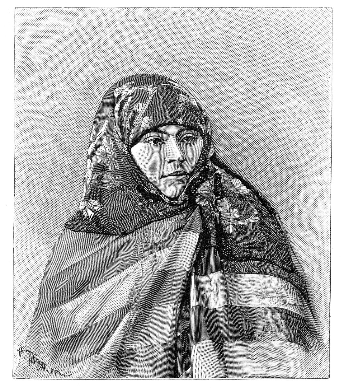 Nainen Brussasta, Turkista, 1895. tekijältä Henri Thiriat