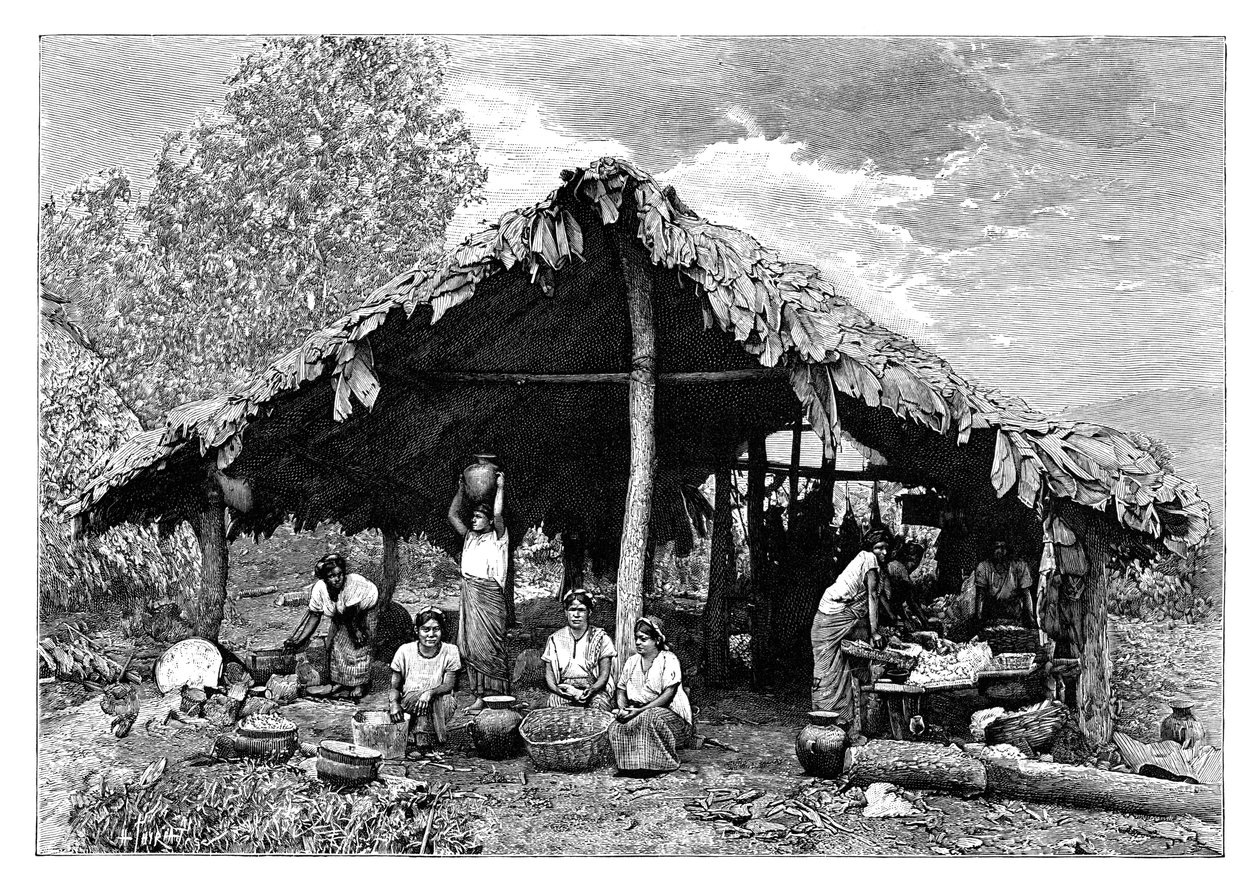 Intian naiset kuumista maista Tyynenmeren rinteellä, Keski-Amerikassa, 1890 tekijältä Henri Thiriat