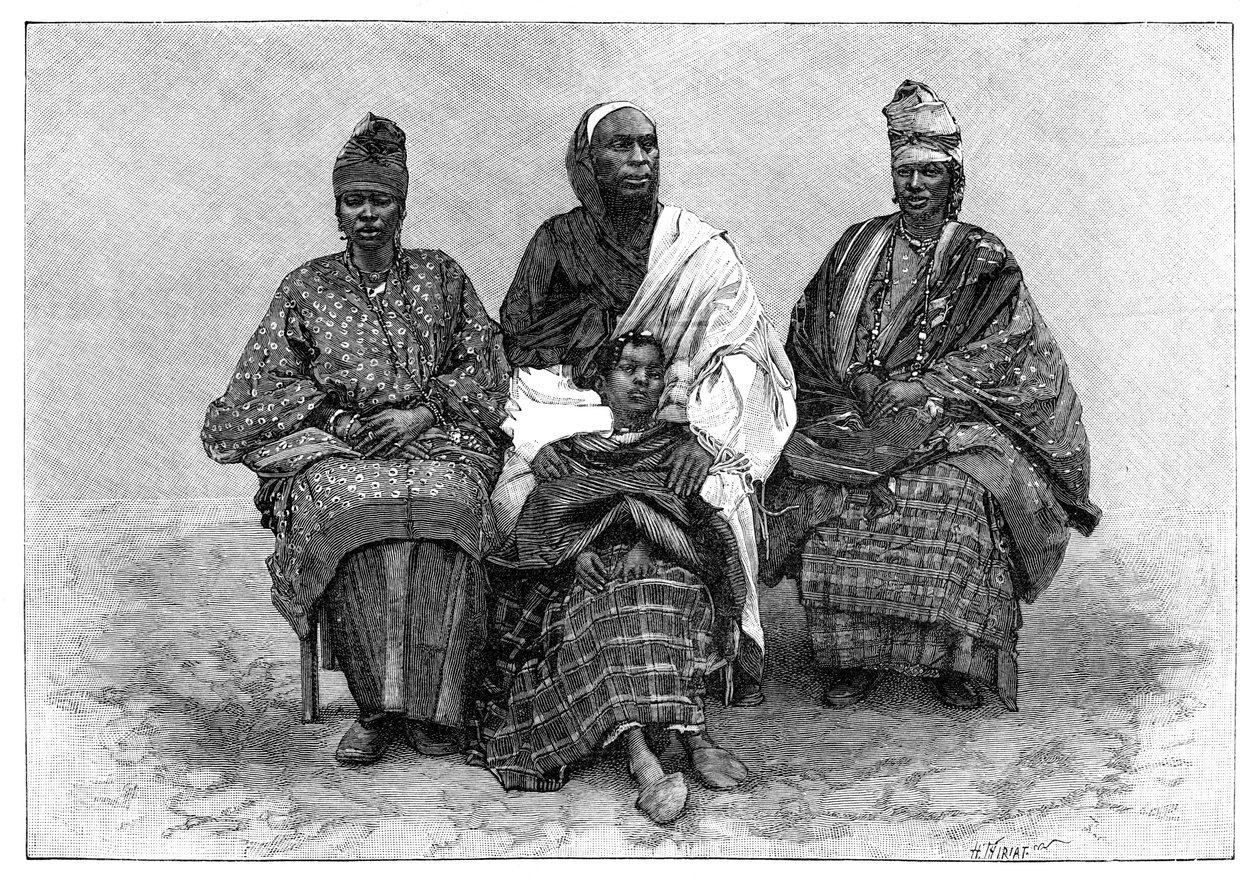 Toucouleur Types, The Interpreter Alpha Sega ja hänen sisarensa, 1800-luvun loppu. tekijältä Henri Thiriat