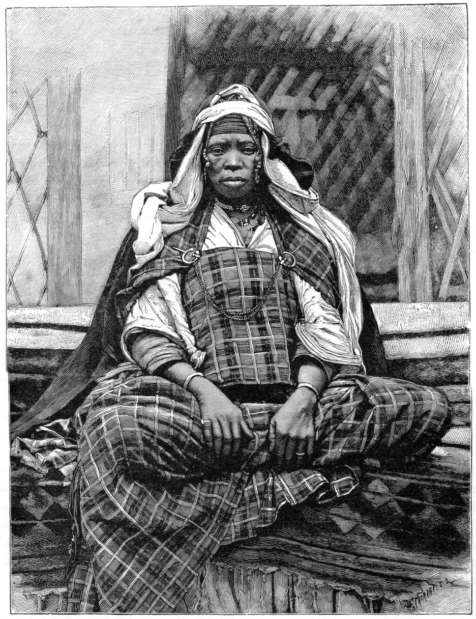 Nainen, Biskra, Algeria, 1890 tekijältä Henri Thiriat