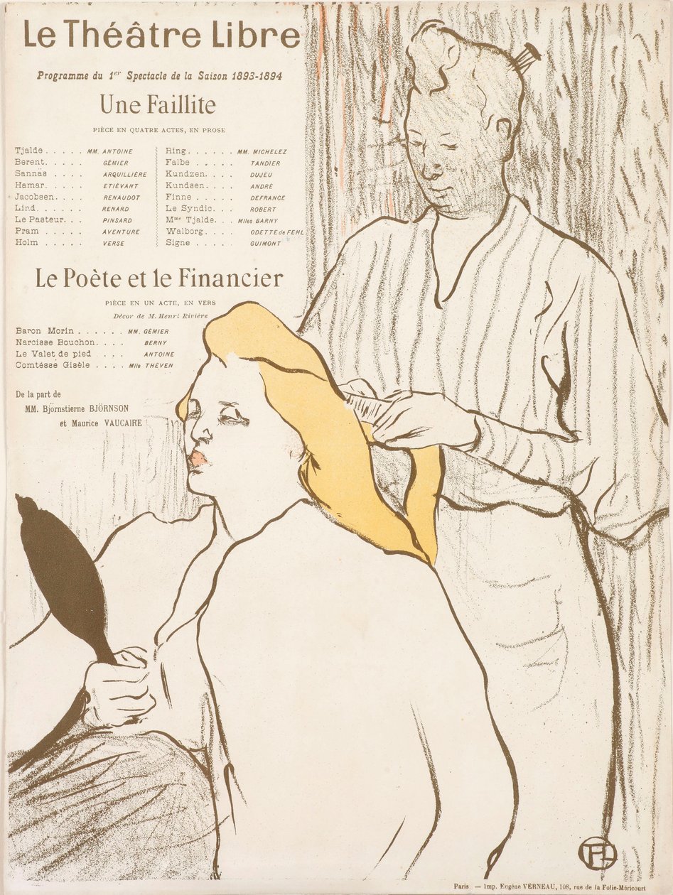 The Hairdresser - Free Theater Program, 1893. tekijältä Henri Toulouse Lautrec de