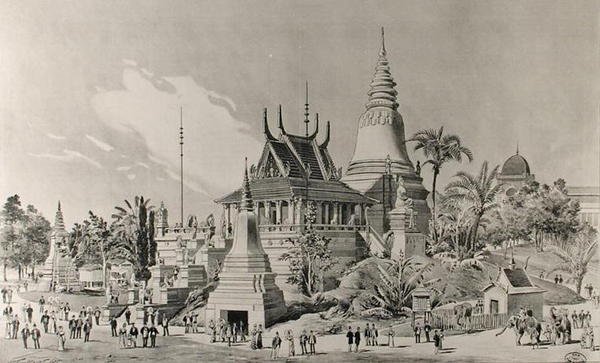 Kambodžan palatsi Trocaderossa, vuoden 1900 yleisnäyttely tekijältä Henri Toussaint