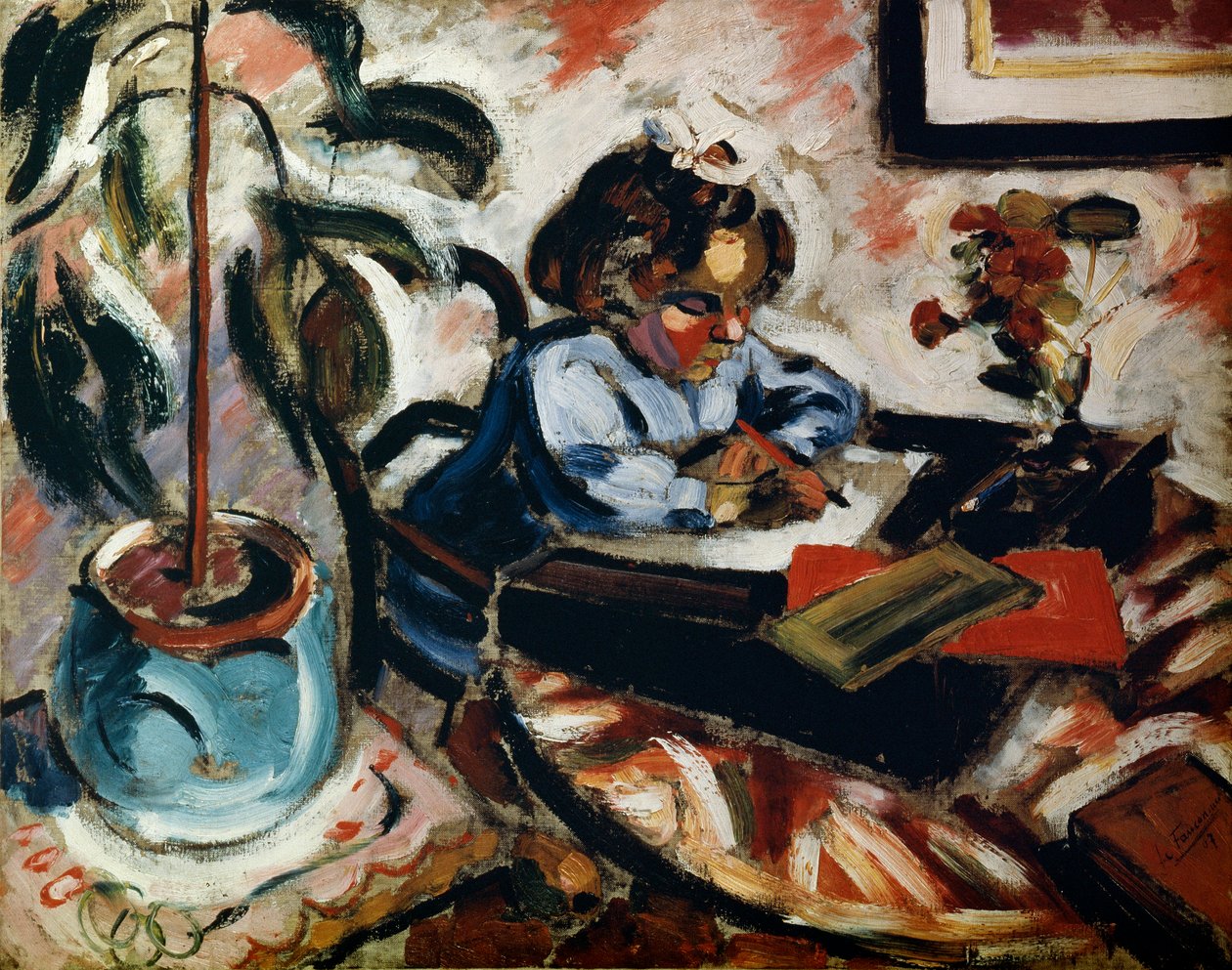Pieni koulutyttö, 1907. tekijältä Henri Victor Gabriel Le Fauconnier