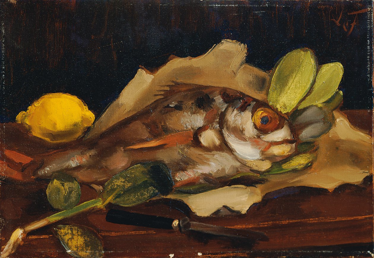 Kala-asetelma sitruunalla tekijältä Henri Victor Gabriel Le Fauconnier