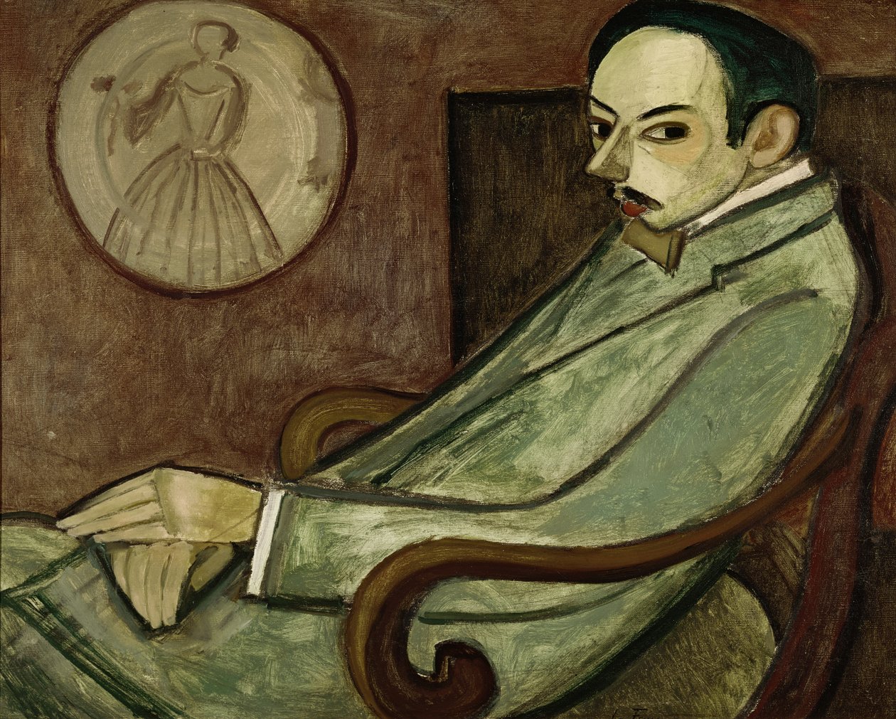 Pierre-Jean Jouven (1887-1976) muotokuva 1909 (öljy kankaalle) tekijältä Henri Victor Gabriel Le Fauconnier
