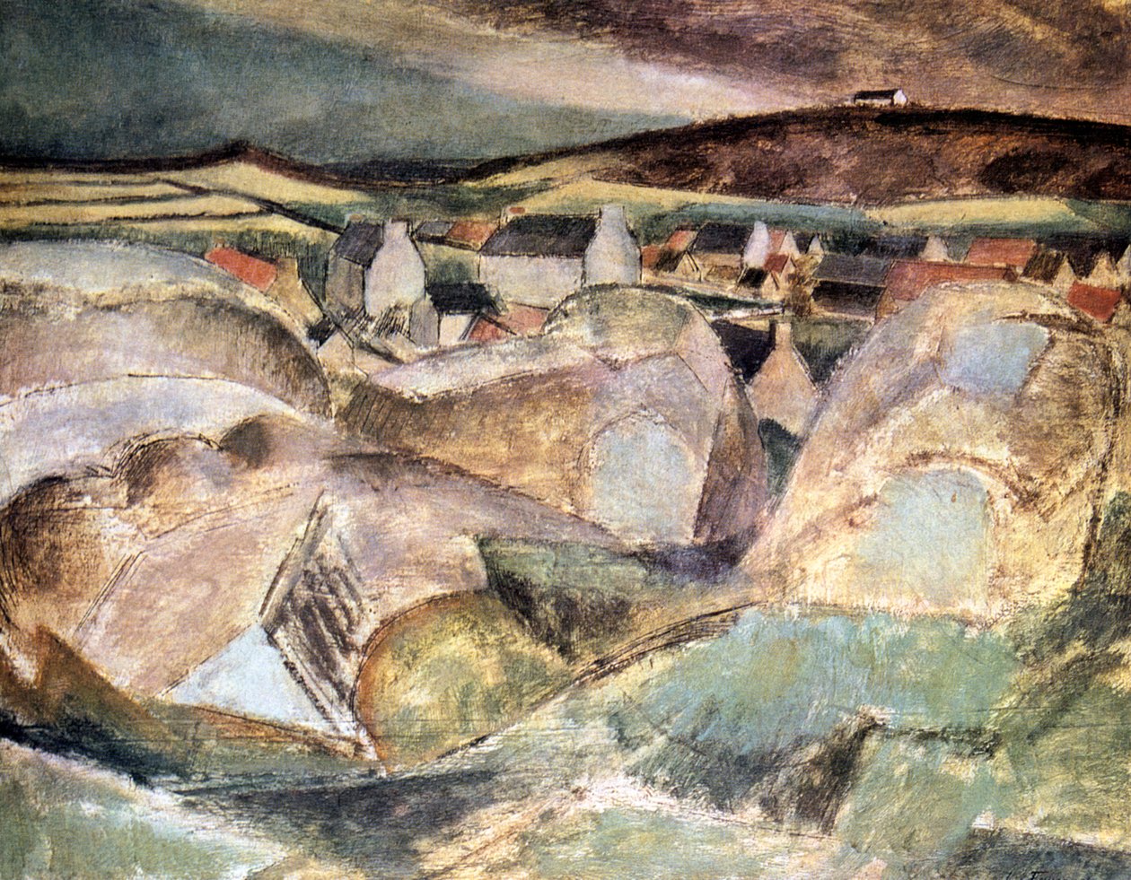 Kylä kallioiden keskellä, 1910 tekijältä Henri Victor Gabriel Le Fauconnier