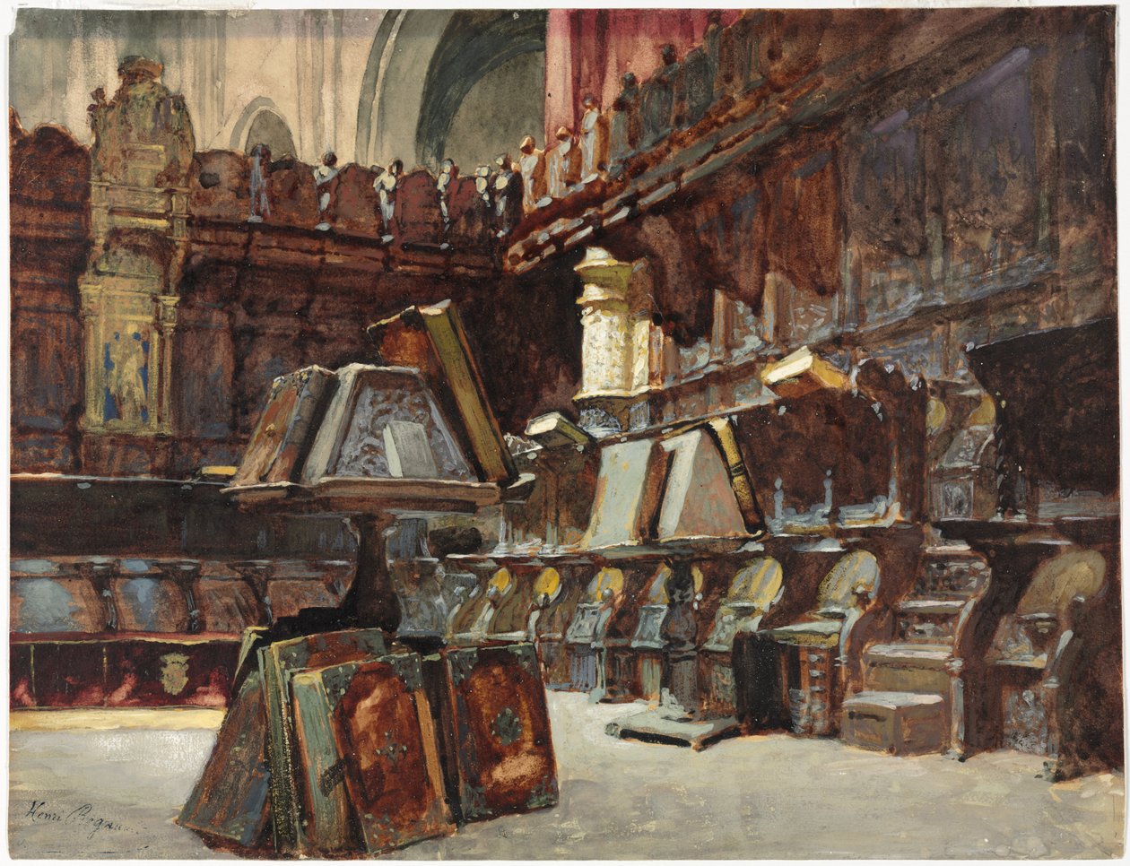 Kuorokojuja espanjalaisessa katedraalissa, n. 1868. tekijältä Henri Victor Regnault
