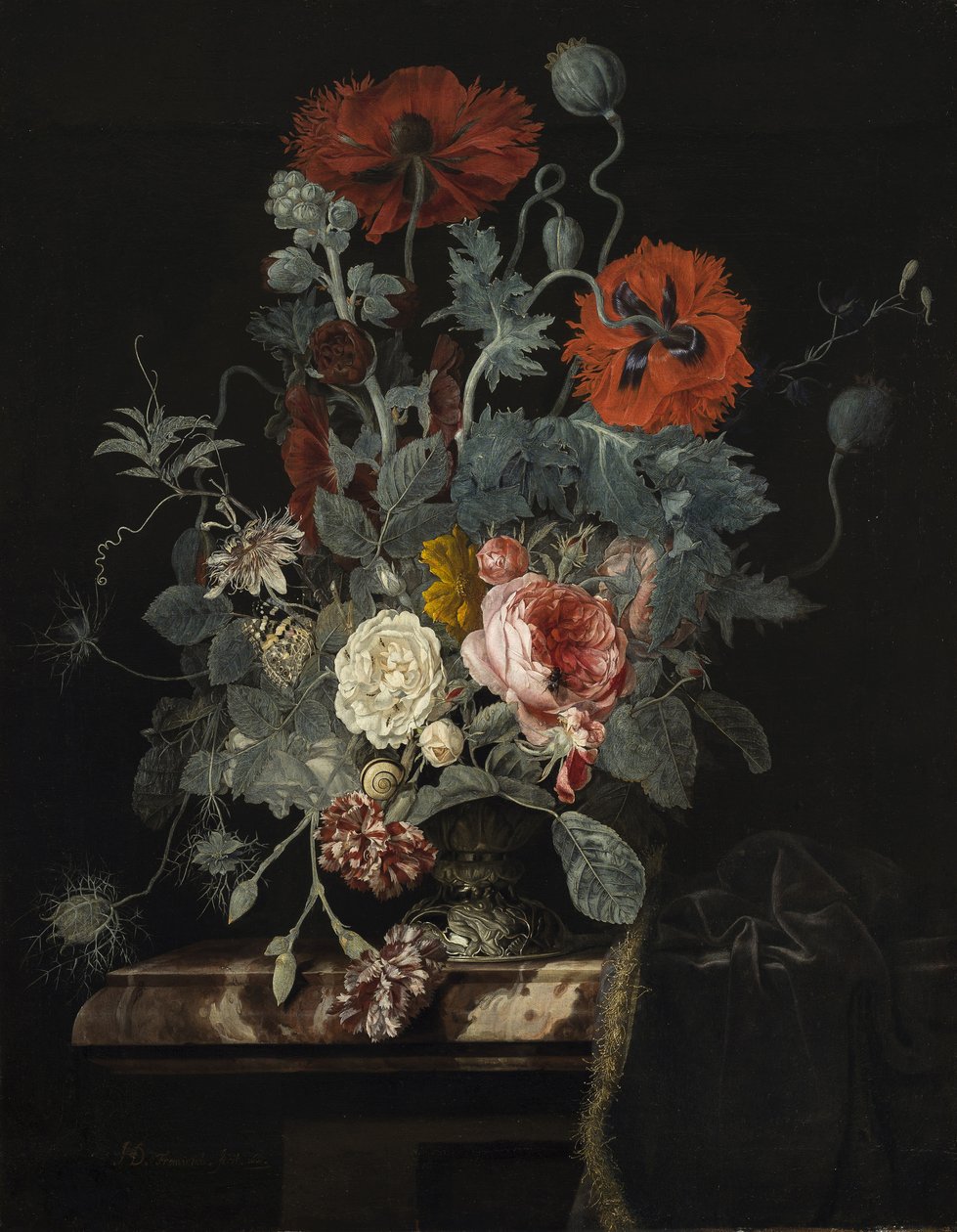 Kukkaasetelma, 1665 tekijältä Henri de Fromantiou