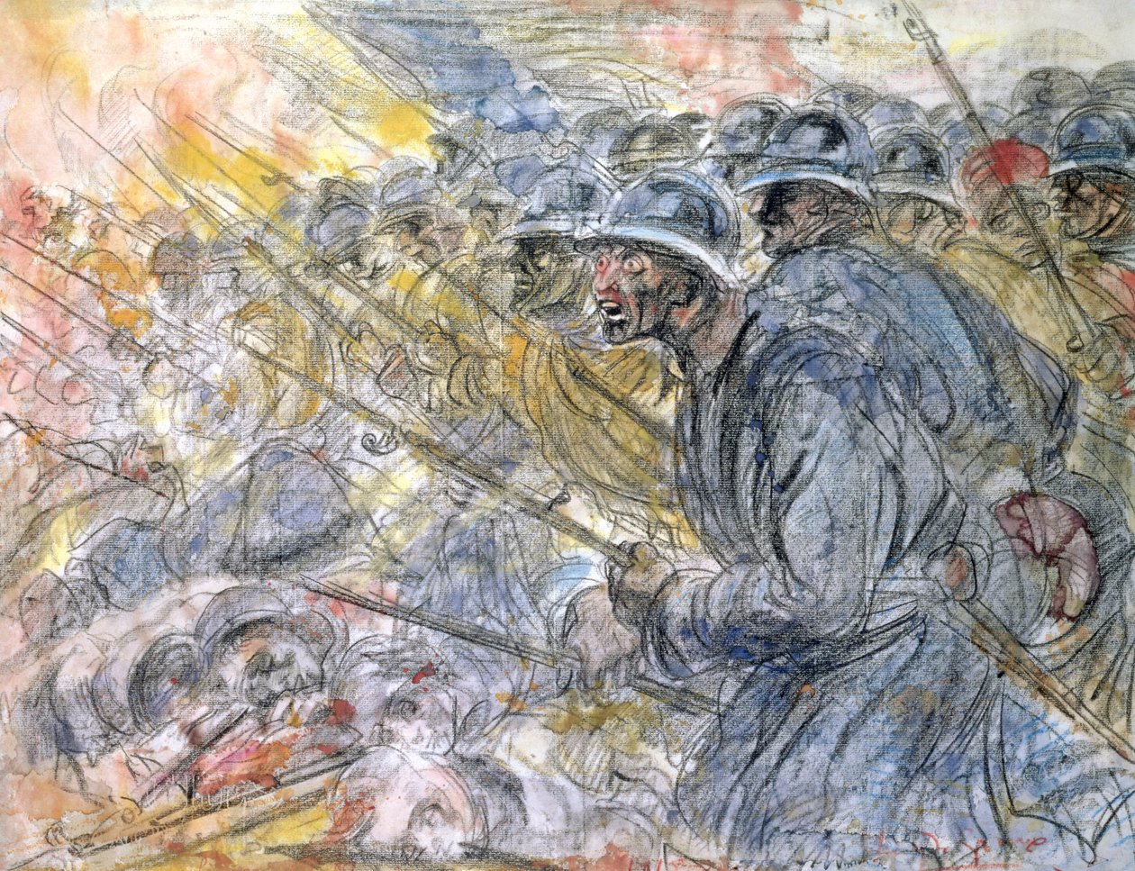 The Assault, Verdun (kynä ja wc paperilla) tekijältä Henri de Groux
