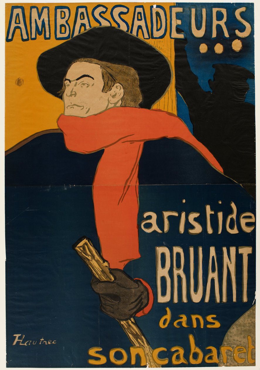 Lähettiläät: Aristide Bruant omassa kabareessaan tekijältä Henri de Toulouse-Lautrec