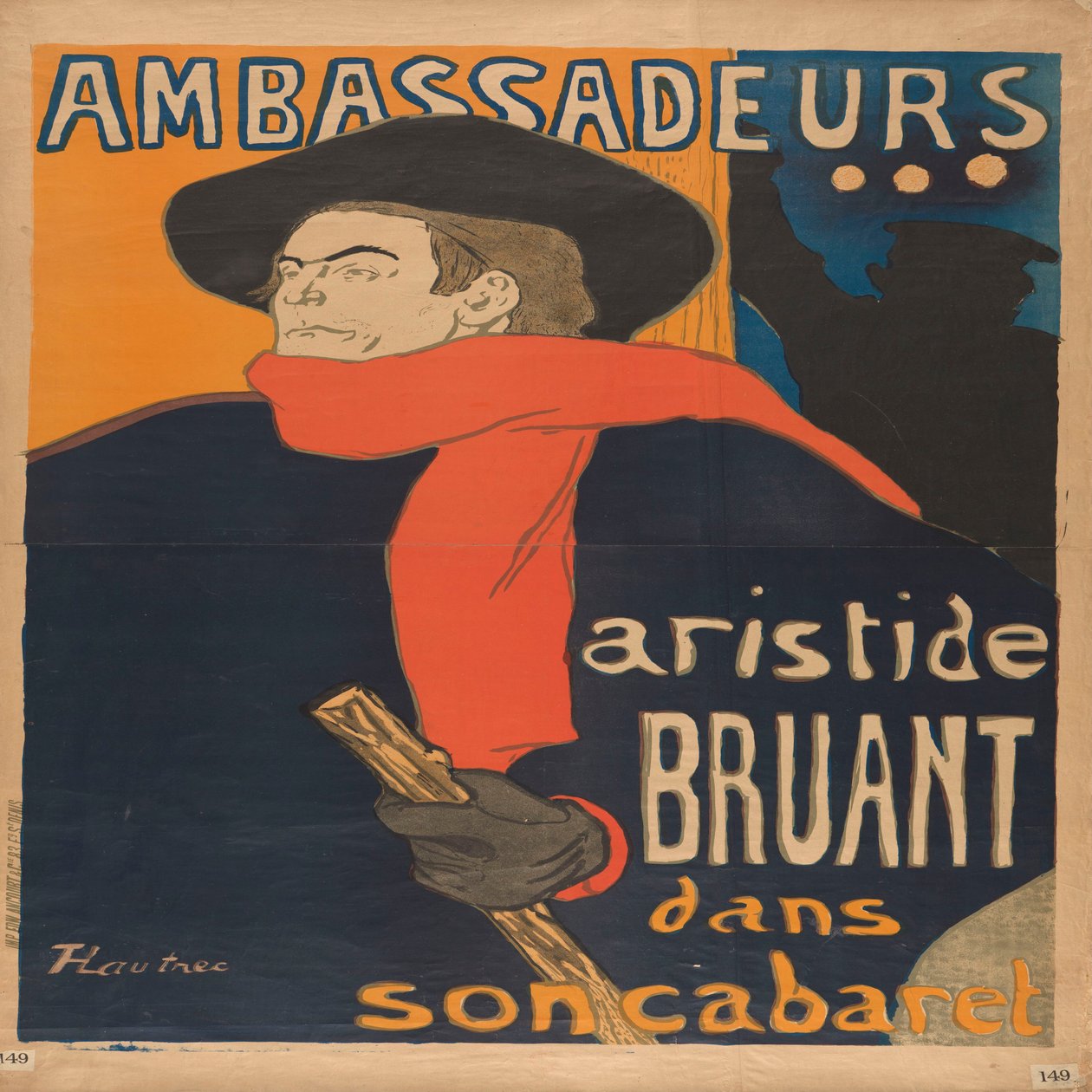 Ambassadeurs Aristide Bruant in seinem Kabarett tekijältä Henri de Toulouse-Lautrec