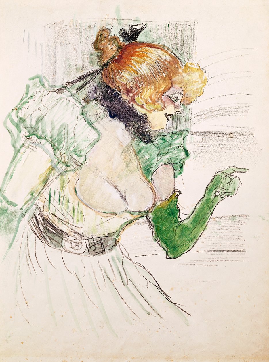 Taiteilija vihreillä käsineillä - laulaja Dolly Star at Le Havresta tekijältä Henri de Toulouse Lautrec