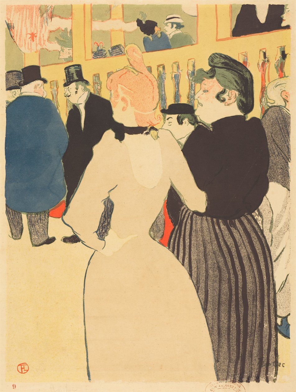 Moulin Rougessa, La Goulue ja hänen sisarensa (Au Moulin Rouge, la Goulue et sa sœur) tekijältä Henri de Toulouse-Lautrec