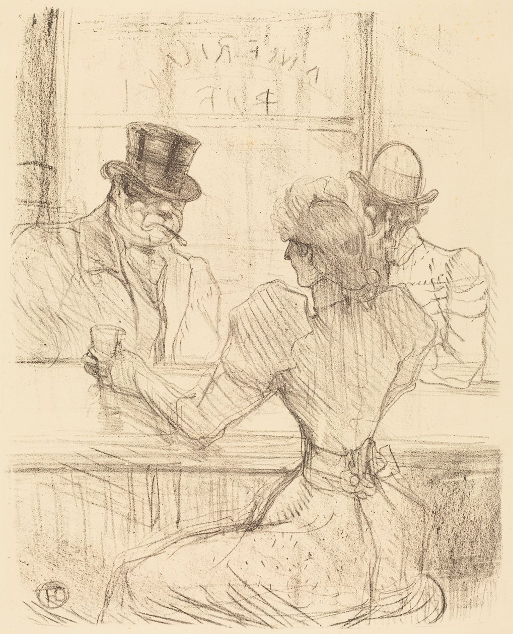 Picton-baarissa, rue Scribe -kadulla (Au bar Picton, rue Scribe) tekijältä Henri de Toulouse-Lautrec