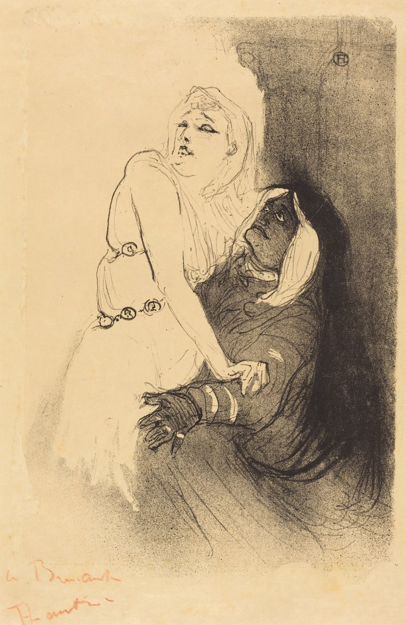Renessanssissa: Sarah Bernhardt teoksessa ”Phedre” (A la Renaissance: Sarah Bernhardt dans ”Phèdre”) tekijältä Henri de Toulouse-Lautrec