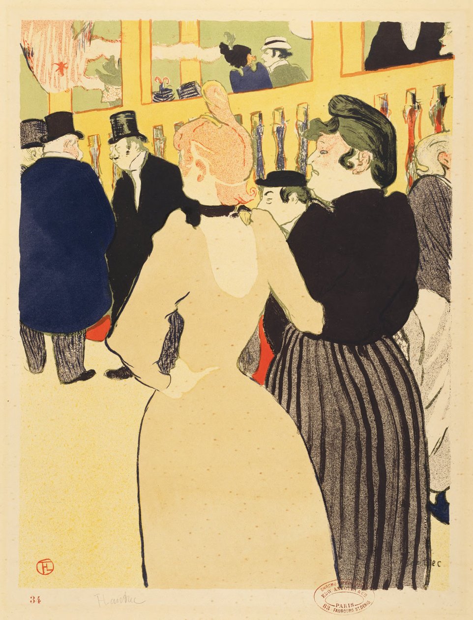 Moulin Rougessa (La Goulue ja hänen sisarensa) tekijältä Henri de Toulouse-Lautrec