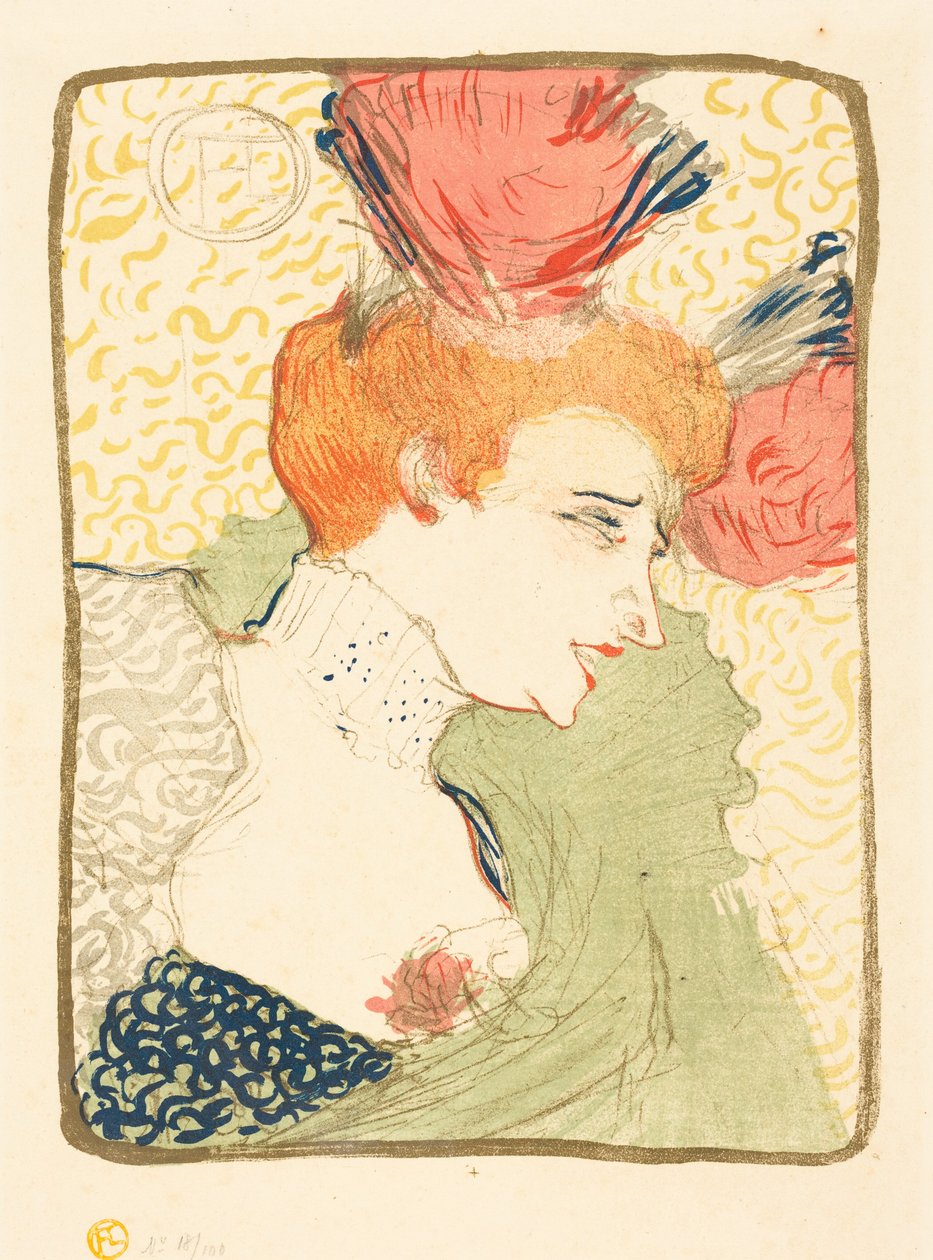 Mademoiselle Marcelle Lenderin rintakuva (Mademoiselle Marcelle Lender, rintakuva) tekijältä Henri de Toulouse-Lautrec