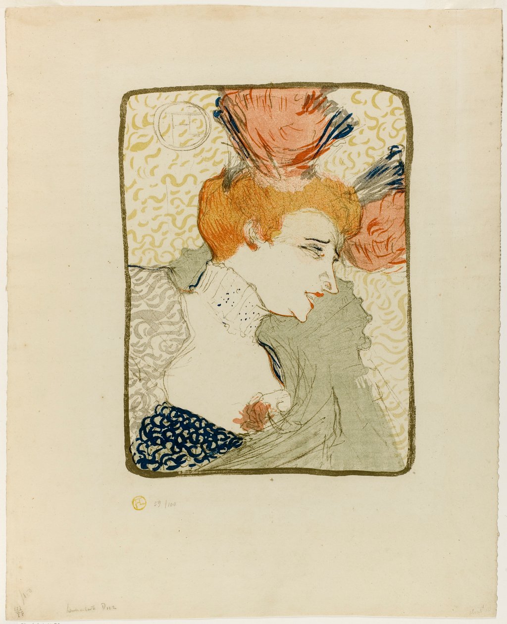 Mademoiselle Marcelle Lenderin rintakuva tekijältä Henri de Toulouse-Lautrec