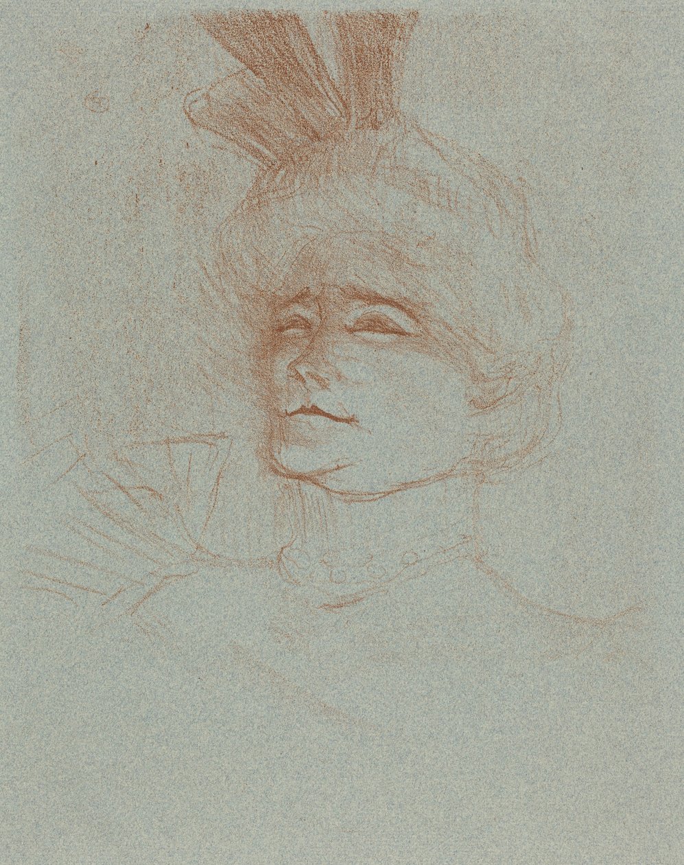Mlle. Marcelle Lenderin rintakuva, kolmen neljäsosan profiilissa (Mlle. Marcelle Lender en buste, de trois quartes) tekijältä Henri de Toulouse-Lautrec
