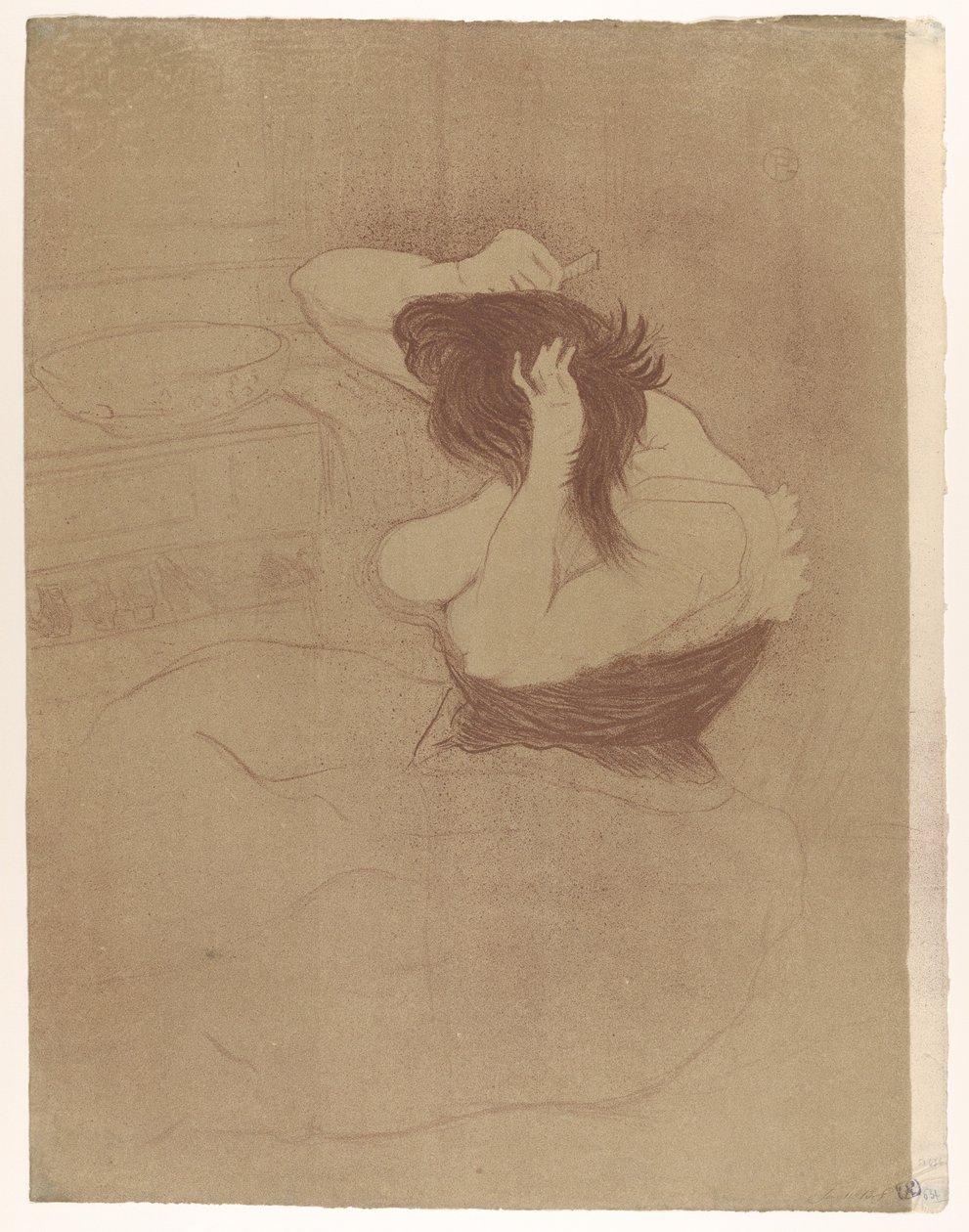 Hiuksiaan kampaamassa tekijältä Henri de Toulouse-Lautrec