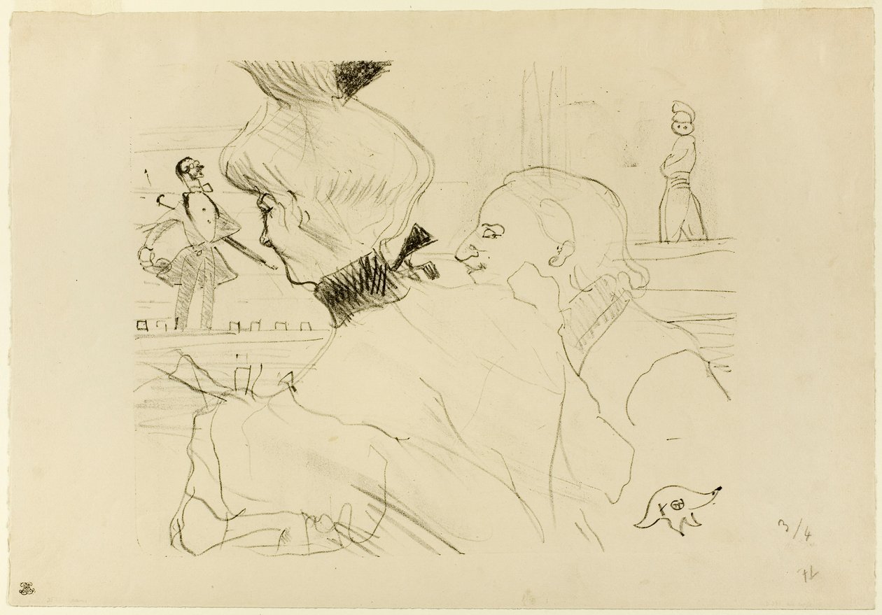Pariskunta kahvila-konsertissa tekijältä Henri de Toulouse-Lautrec