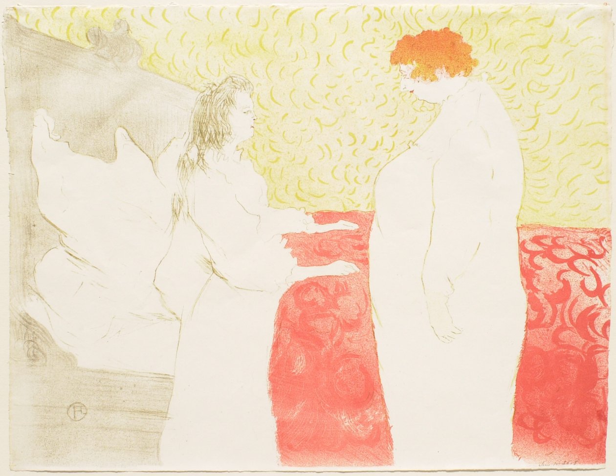 Elles: Nainen vuoteessa sivulta nähtynä - Herääminen tekijältä Henri de Toulouse-Lautrec