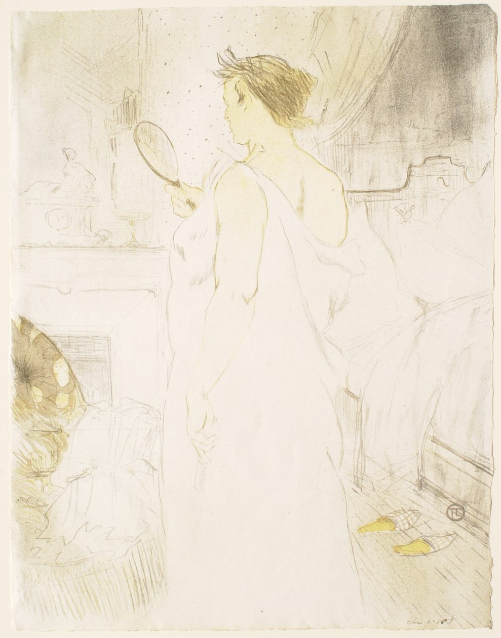 Elles: Nainen peilin kanssa tekijältä Henri de Toulouse-Lautrec
