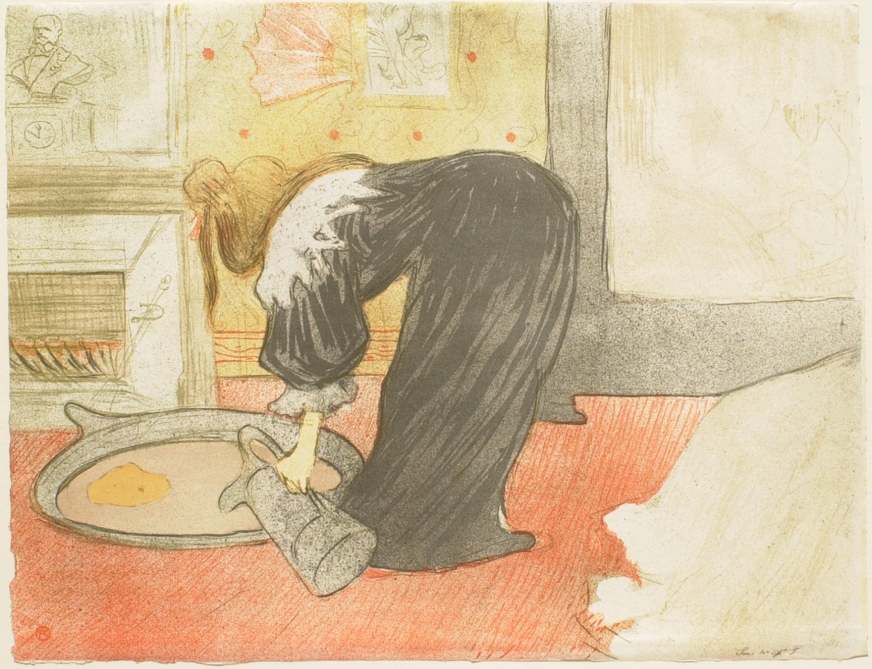 Elles: Nainen pesusoikon äärellä tekijältä Henri de Toulouse-Lautrec